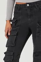 Women's High-Rise Cargo Jeans Black,