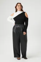 Women's Colorblock Cutout Sweater Black/Vanilla,