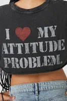 Women's Attitude Problem Graphic T-Shirt in Charcoal Small