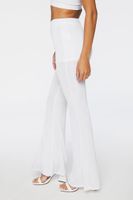 Women's Slinky High-Rise Flare Pants in Ivory Large