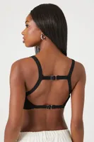 Women's Sweater-Knit Cutout Bralette in Black, XL