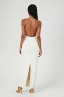 Women's Contour Halter Maxi Dress in Vanilla Small