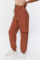 Women's French Terry Cargo Drawstring Joggers in Sienna Small