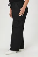 Women's Wide-Leg Cargo Pants in Black, 1X