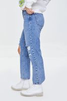 Women's Distressed Straight-Leg Jeans Light Denim,