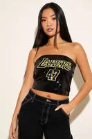 Women's Los Angeles Lakers Sequin Tube Top in Black, XL