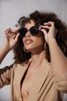 Half-Rim Tortoiseshell Sunglasses in Gold/Olive