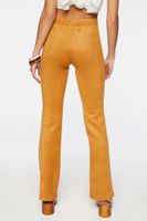 Women's Faux Suede Lace-Up Flare Pants in Maple Medium