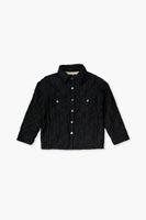 Kids Denim Jacket (Girls + Boys) in Black/Cream, 11/12