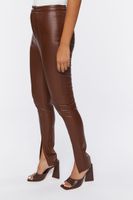 Women's Faux Leather Split-Hem Pants