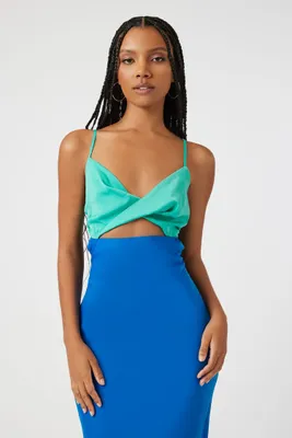 Women's Colorblock Twisted Cutout Midi Dress Sapphire/Latigo