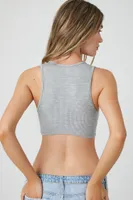 Women's Twisted Seamless Bralette in Heather Grey Medium