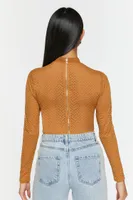 Women's Netted Mesh Bustier Top in Camel Small