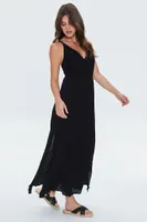 Women's Surplice Cami Maxi Dress in Black Small