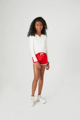 Girls French Terry Shorts (Kids) Red/White,