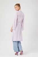 Women's Chiffon Tie-Front Kimono in Lavender Medium