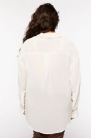 Women's High-Low Long-Sleeve Shirt in Vanilla, 0X