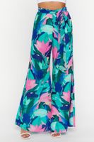 Women's Abstract Floral Wide-Leg Pants