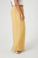 Women's Striped Wide-Leg Pants in Goldenrod, 3X