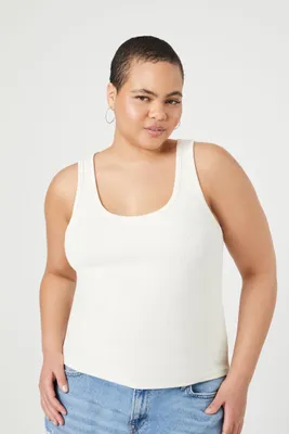 Women's Scoop Tank Top in Vanilla, 3X