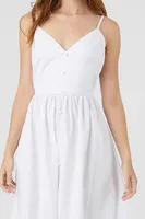 Women's V-Neck Cami Maxi Dress in White Small