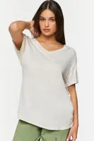 Women's V-Neck Short-Sleeve T-Shirt in Oatmeal Medium