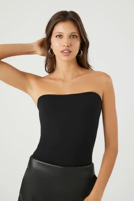 Women's Seamless Tube Bodysuit in Black Small
