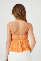 Women's Crochet Flounce Cami in Cantaloupe, XS