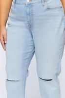 Women's Baggy Distressed Jeans in Light Denim, 14