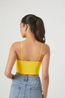 Women's Cropped Curved-Hem Cami in Lemon, XL