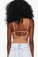 Women's Faux Patent Leather Bustier Bodysuit in Cocoa Medium