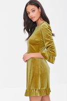 Women's Velvet Flounce Mini Dress