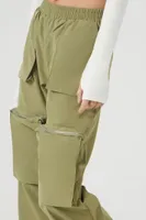 Women's Straight-Leg Cargo Pants in Green Medium