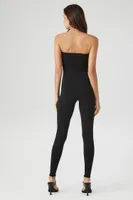 Women's Sweater-Knit Tube Jumpsuit in Black, XS