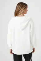 Women's Embroidered Los Angeles Zip-Up Hoodie in White Medium