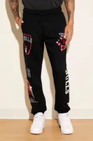 Men Chicago Bulls Fleece Joggers in Black Medium