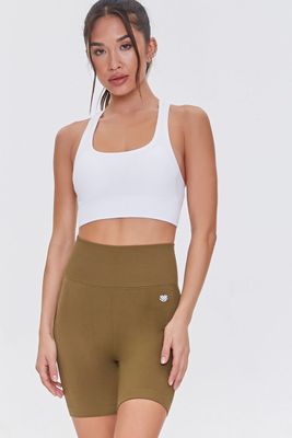 Women's Active Seamless High-Rise Biker Shorts in Olive Large