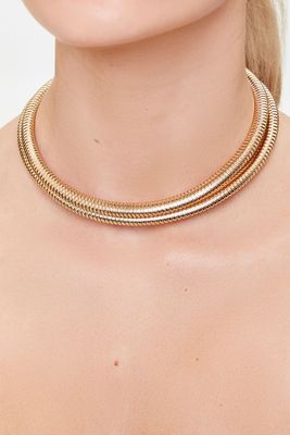 Women's Cocoon Chain Layered Necklace in Gold