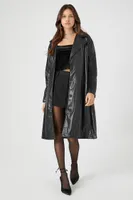 Women's Faux Leather Trench Coat