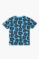 Kids Floral Print T-Shirt (Girls + Boys) in Blue/Black, 13/14