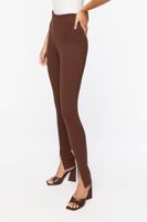 Women's Split-Hem Skinny Pants in Walnut Medium