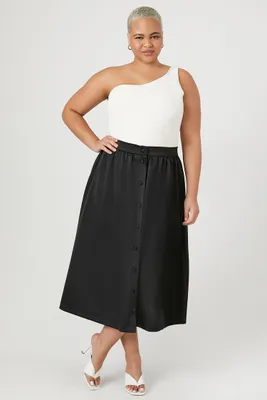 Women's Satin A-Line Midi Skirt