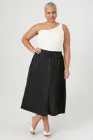 Women's Satin A-Line Midi Skirt