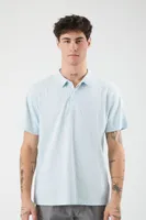 Men Waffle Knit Polo Shirt