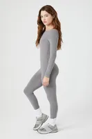 Women's Fitted Open-Back Jumpsuit Dark Grey