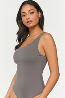 Women's Contour One-Shoulder Bodysuit in Harbor Grey Small