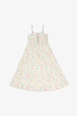 Girls Floral Print Dress (Kids) in White, 11/12