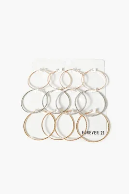 Women's Thin Hoop Earring Set in Silver/Gold