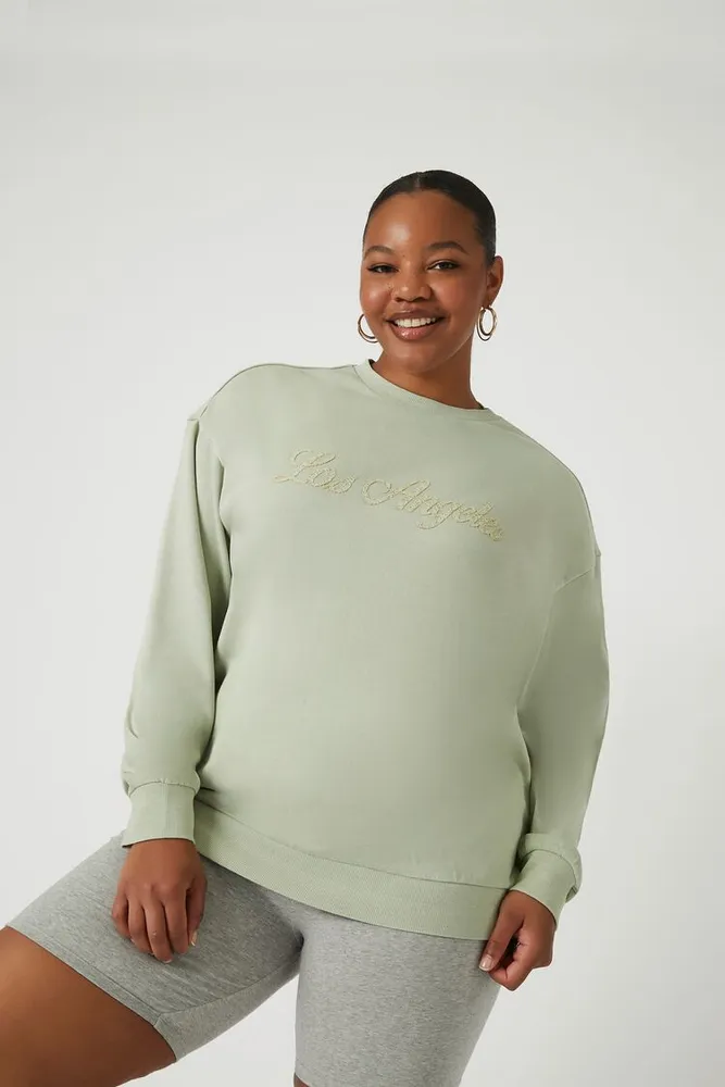 Women's Los Angeles Pullover in Sage, 0X