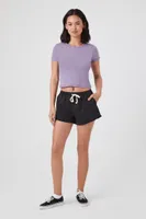 Women's Frayed Drawstring Shorts